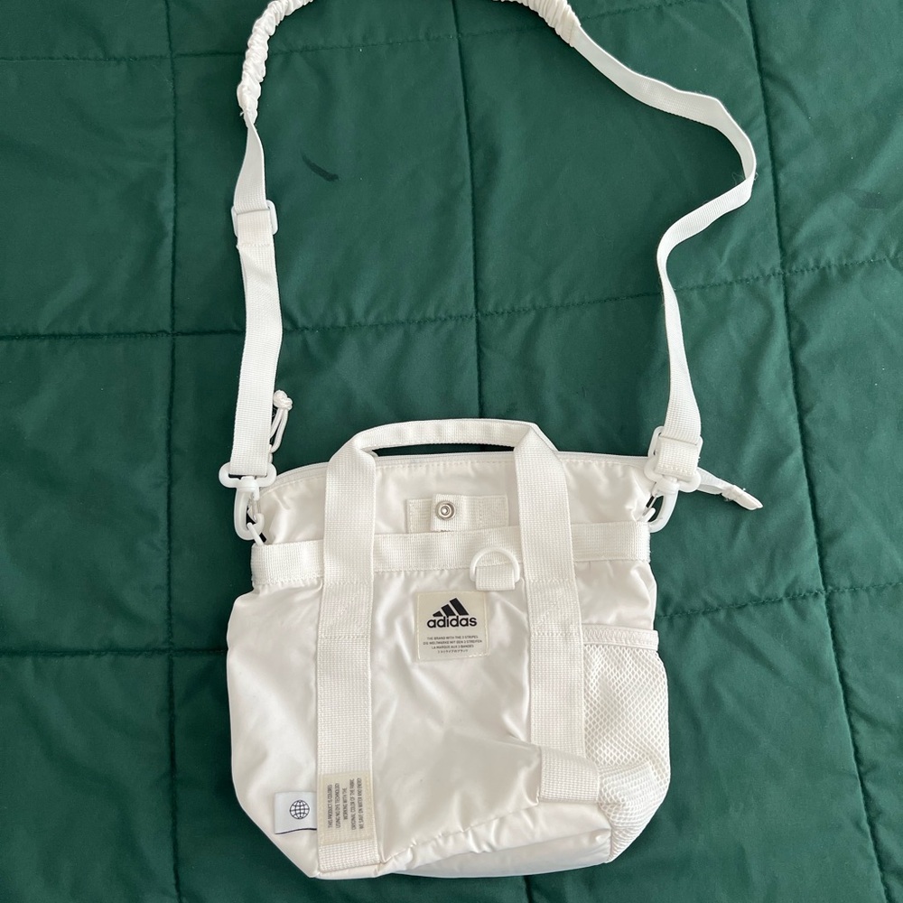 White Adidas Essentials Mini Tote Crossbody Bag